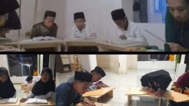 Foto : Ust. Dofir saat kegiatan Ngaji bersama beberapa santrinya