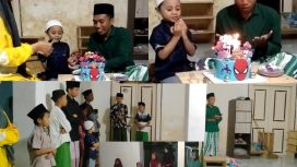 Fhoto : putra Wapimred Netsatu.com Ashraf Tanvir Mubarak saat sedang berdoa bersama Ust. Dhofir TPA Ainul Ulum Desa Lapa Laok Dan para santri-santriwati
