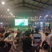 Foto ; Para Relawan FAHAM beserta Paguyuban Pasar Bangkal Sumenep menggelar nobar antara Indonesia vs Jepang 