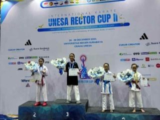 Foto : Naida Aurelia Juara 1 Karate Tingkat Internasional Pra Pemula Putri