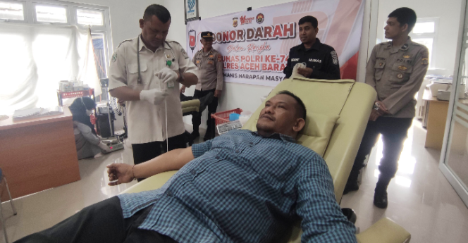 
					Hari Jadi Humas Polri ke-74 : Polres Aceh Barat Gelar Donor Darah