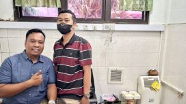 Foto : Kanan dokter Spesialis Muda dr.Hendy wiranata, sp.PD, kiri Dafid Jauzi, S.Pd.I Pimpinan Redaksi Media Netsatu.com saat di cek-up