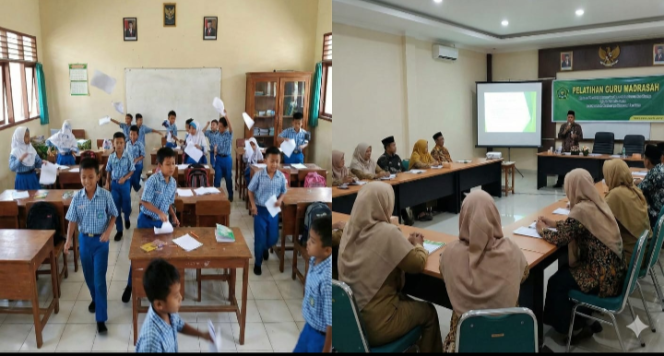 
					Foto : Siswa Terlihat Kocar kacir, Sedangkan Guru Melakukan Pelatihan 