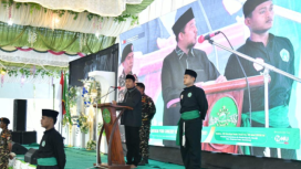 Foto : Bupati Sumenep Dr.H.Ahmad Fauzi Wongsojudo,S.H.,M.H. Memberikan Sambutan Saat Pelantikan PCNU Kabupaten Sumenep Madura Jawa Timur