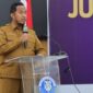 Foto : Bupati Sumenep Dr.H.Ahmad Fauzi Wongsojudo, S.H.,M.H Saat Pidatonya Di Acara Pelantikan Organisasi Wartawan JSI